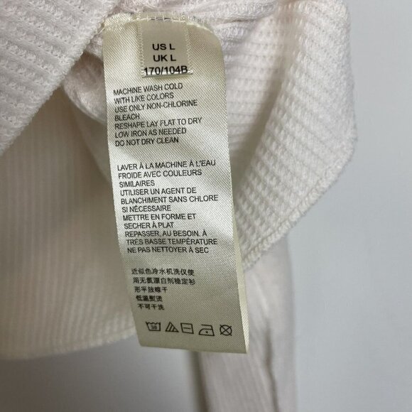 Daily Practice Keep Exploring Cream Waffle Knit Long Sleeve Cropped Top Size Lrg - Picture 5 of 8